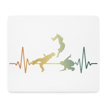 Herzschlag Parkour Wallflip EKG Puls - Mousepad (Querformat) - Weiß - Vorne