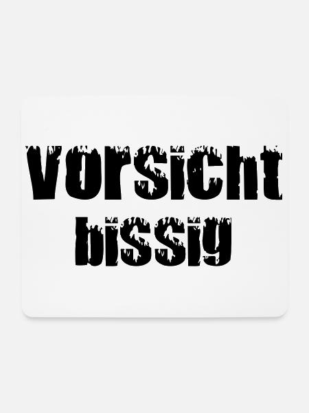 Vorsicht Bissig Black - Mousepad (Querformat) - Weiß