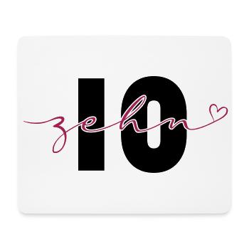 10 Jahre Zehn Kalligrafie Nummer 10. Geburtstag - Mousepad (Querformat) - Weiß - Vorne