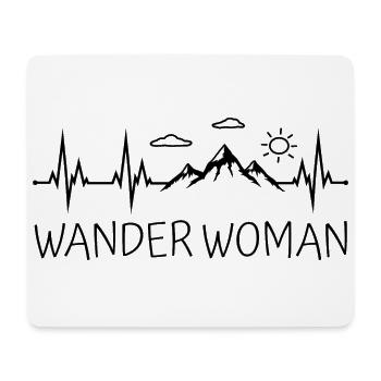 Wander Woman Wandern Berge Herzschlag Wanderwoman - Mousepad (Querformat) - Weiß - Vorne