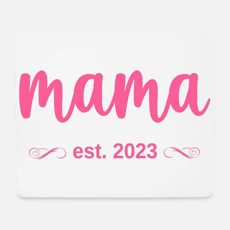 mama est. 2023 - Mousepad (Querformat) - Weiß