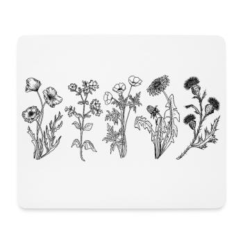 Wildblumen-Hemd, Wildblumen-T-Shirt, X69Z FLORAL - Mousepad (Querformat) - Weiß - Vorne