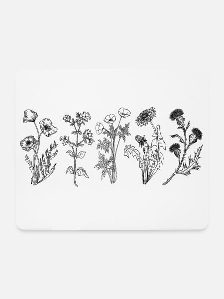 Wildflower Shirt, Wild Flowers Tshirt, X69Z FLORAL - Mouse Pad (horizontal) - white
