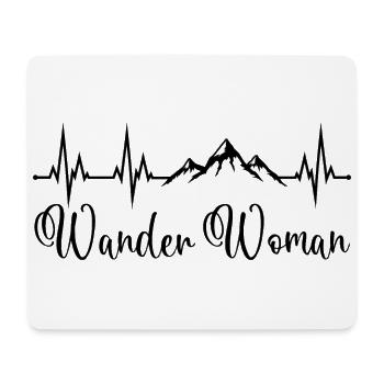 Wander Woman Herzschlag Berge Wandern Wanderwoman - Mousepad (Querformat) - Weiß - Vorne