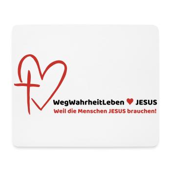 WegWahrheitLebenJESUS ♥ - Mousepad (Querformat) - Weiß - Vorne