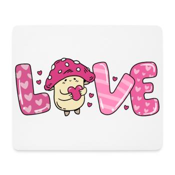 Mushroom in love heart couples valentine's day - Mouse Pad (horizontal) - white - Front