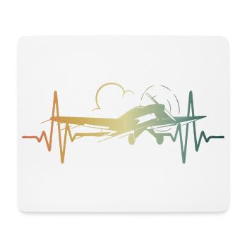 Herzschlag Flieger Flugzeug Pilot - Mousepad (Querformat) - Weiß - Vorne
