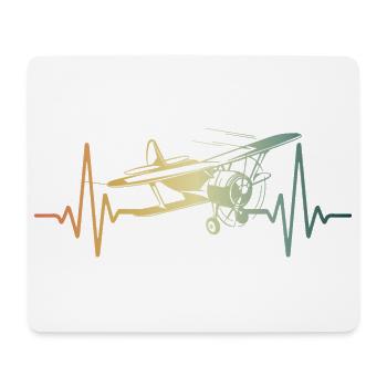 Herzschlag Flieger Flugzeug Pilot - Mousepad (Querformat) - Weiß - Vorne
