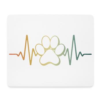Herzschlag Hundepfote Hundeliebe - Mousepad (Querformat) - Weiß - Vorne