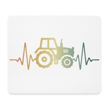 Herzschlag Traktor Trekker Puls EKG - Mousepad (Querformat) - Weiß - Vorne