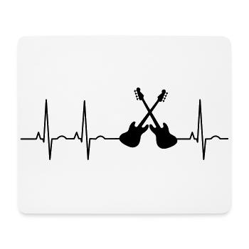 Love Guitare Musique E-guitare EKG Guitariste - Tapis de souris (format paysage) - blanc - Devant