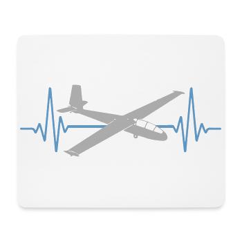 Heartbeat Glider Flying | Colors changeable - Mouse Pad (horizontal) - white - Front