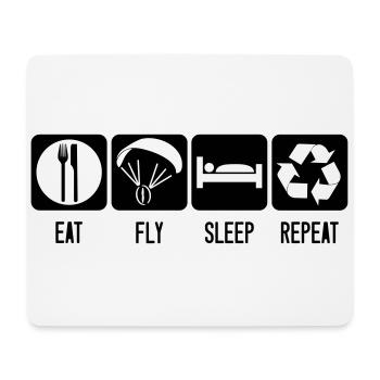 Paramoteur Eat Fly Sleep Repeat - Paramoteur Blanc - Tapis de souris (format paysage) - blanc - Devant