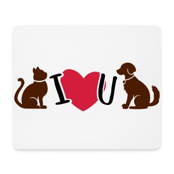 Cat & Dog I Love You - Cat & Dog I love you - Mouse Pad (horizontal) - white - Front