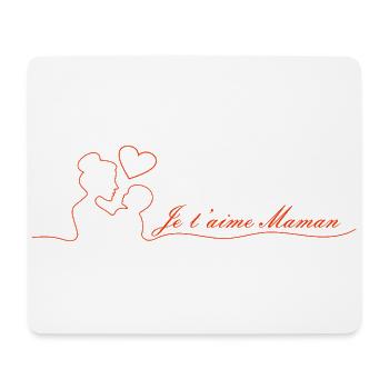 Mom & Baby – Line Art Love - Tapis de souris (format paysage) - blanc - Devant
