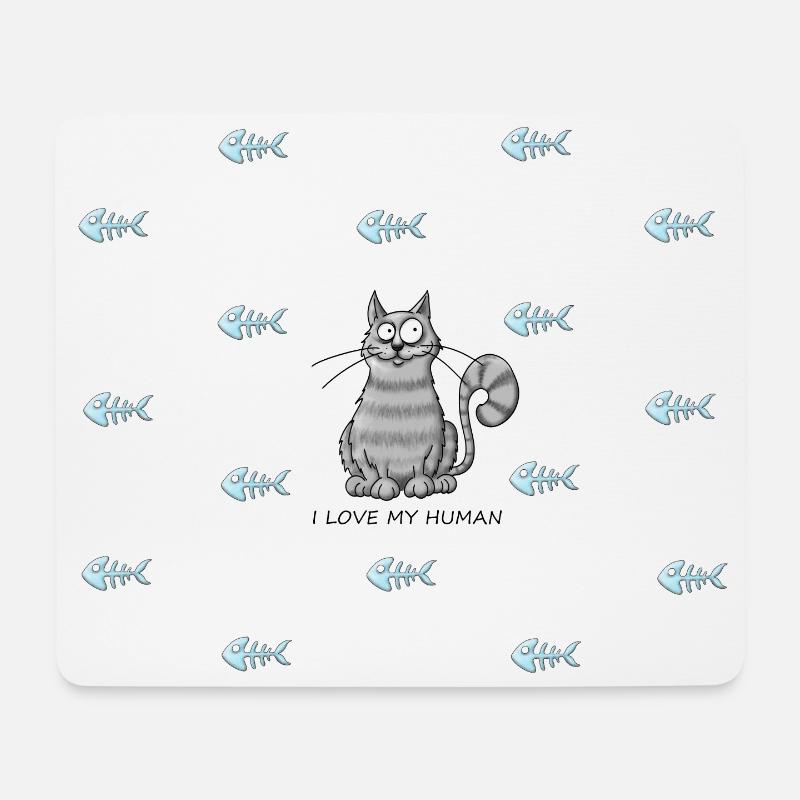 Katzenliebe - Mousepad (Querformat) - Weiß