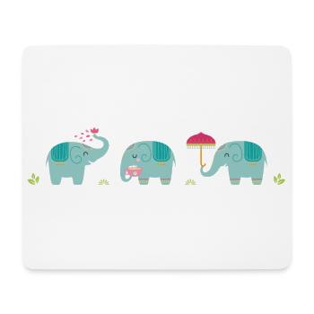 drei kleine Elefanten - three little elephants - Mousepad (Querformat) - Weiß - Vorne