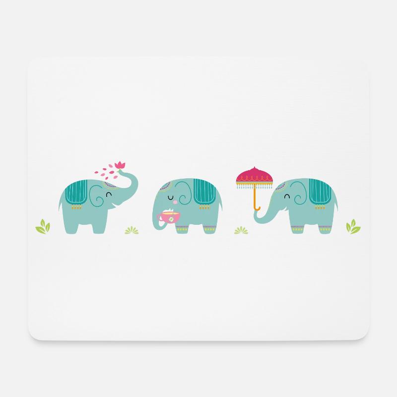 drei kleine Elefanten - three little elephants - Mousepad (Querformat) - Weiß