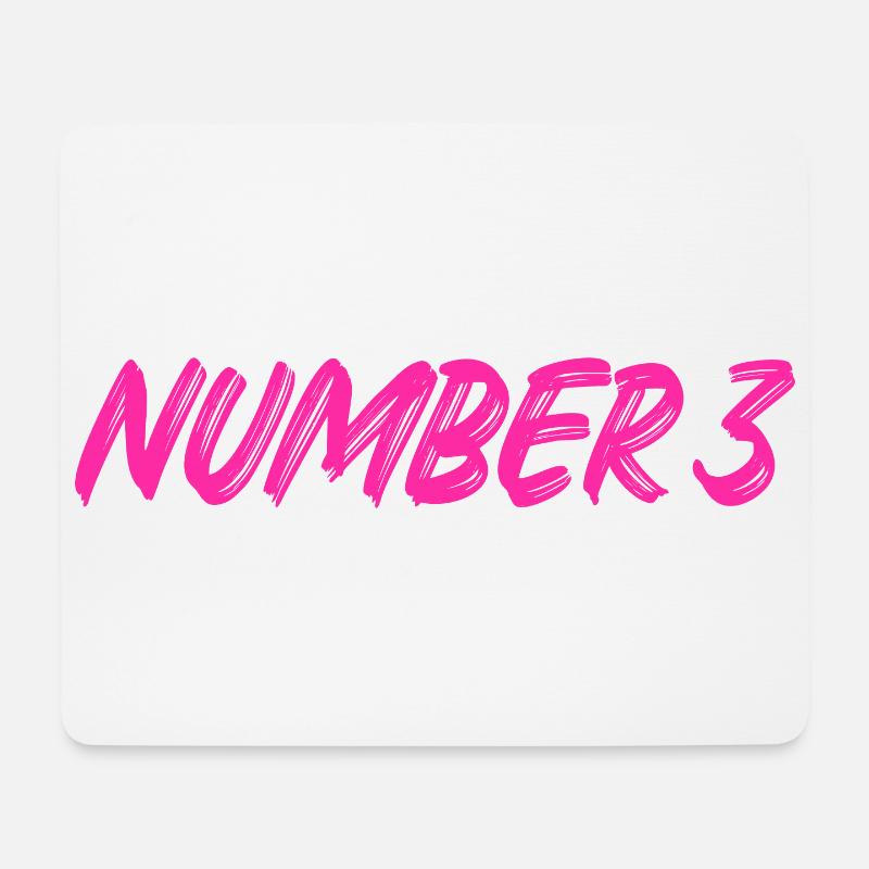 Number 3 - drei - dritter - dritte - 3 - Nummer 3 - Mousepad (Querformat) - Weiß