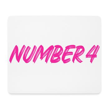 Numéro 4 - quatre - quatrième - quatrième - 4 - numéro 4 - Tapis de souris (format paysage) - blanc - Devant
