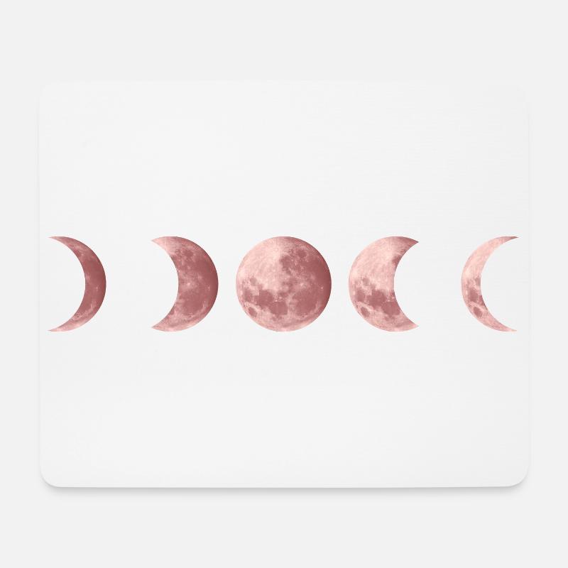 Mondphasen in Roségold - Mousepad (Querformat) - Weiß