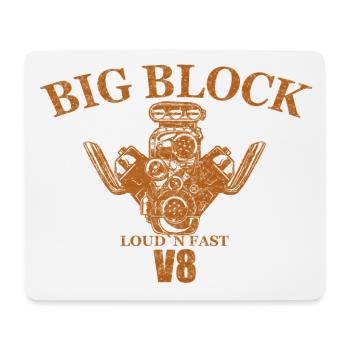 V8 Motor Big Block Engine - Mouse Pad (horizontal) - white - Front
