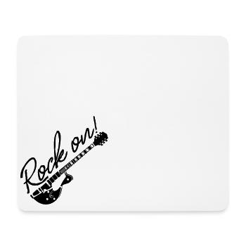 Rock On à la guitare - Tapis de souris (format paysage) - blanc - Devant