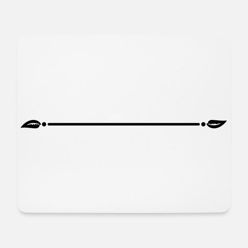 Linie Blätter Blatt Dekor Strich Dekoration - Mousepad (Querformat) - Weiß
