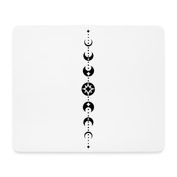 Totem mit Mondphasen und Sternen. Black. - Mousepad (Querformat) - Weiß - Vorne