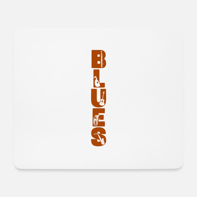 Schriftzug Blues - Mousepad (Querformat) - Weiß
