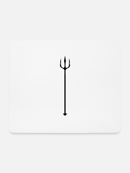 Dreizack - Mousepad (Querformat) - Weiß