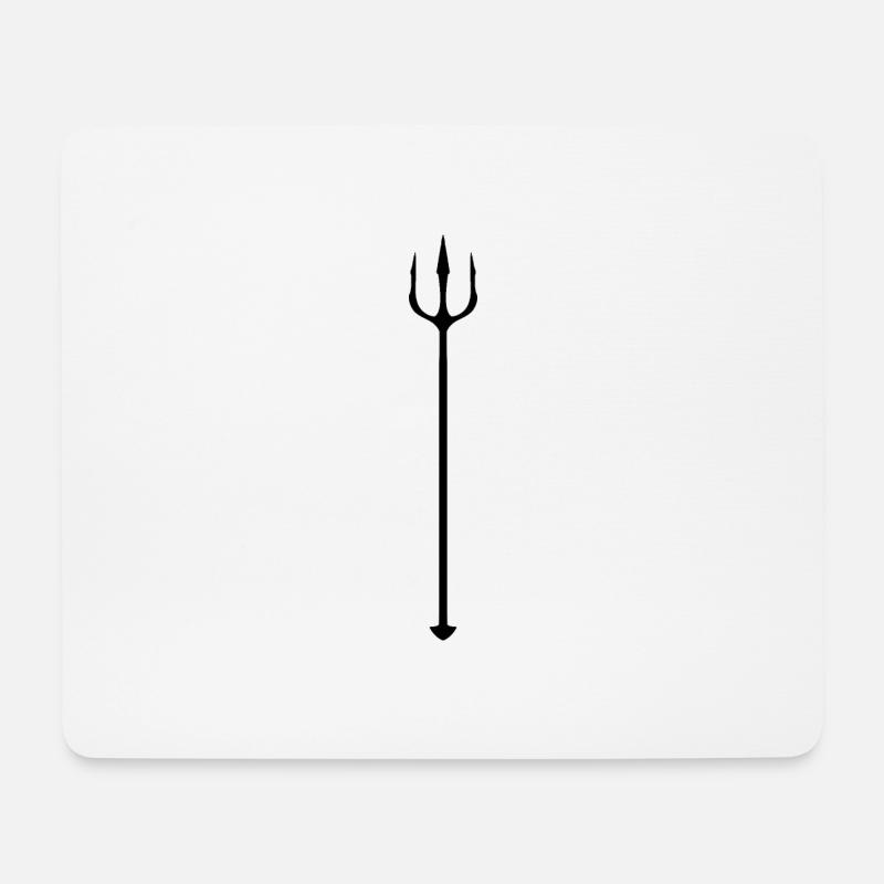 Dreizack - Mousepad (Querformat) - Weiß