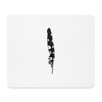 Feder Gepunktet Handgezeichnet (Buntspecht) - Mousepad (Querformat) - Weiß - Vorne