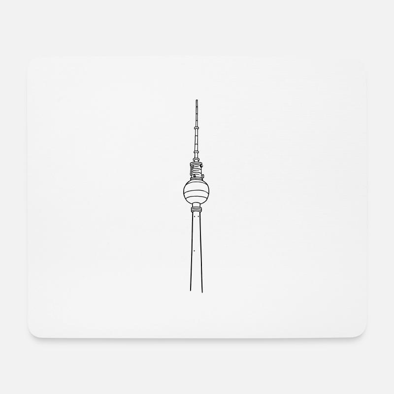 Fernsehturm Berlin - Mousepad (Querformat) - Weiß