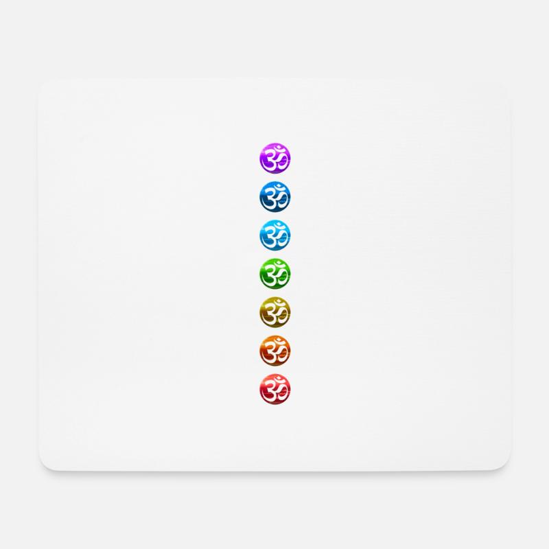 Chakra 1-7 Chakren Chakras Ohm Ohm Bunt Farben - Mousepad (Querformat) - Weiß