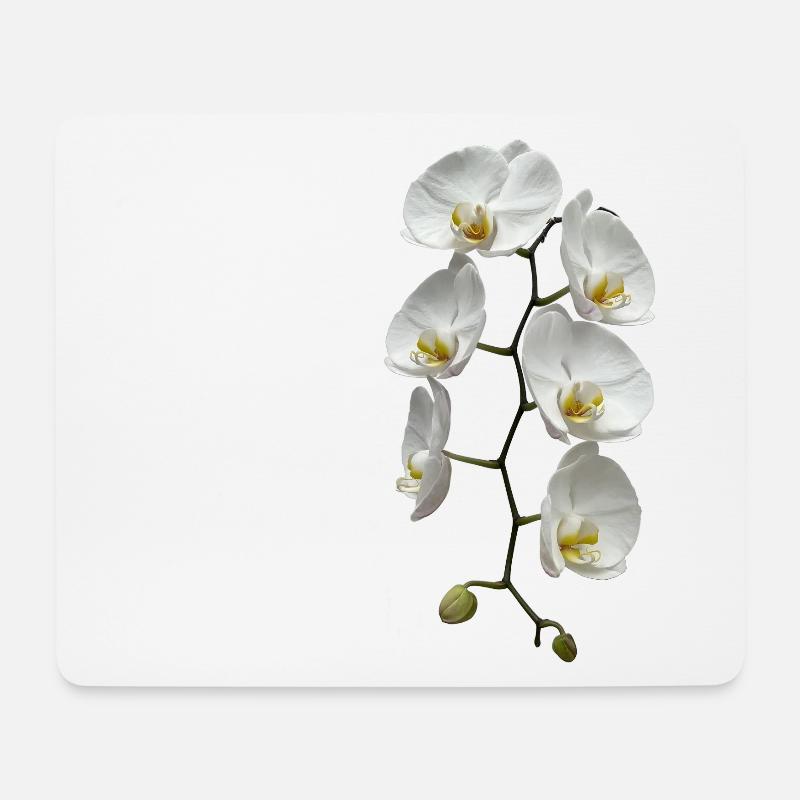 Orchidee - Mousepad (Querformat) - Weiß