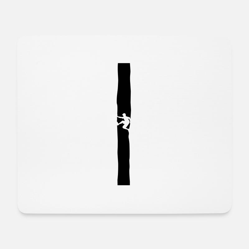 Kletterer im Kamin - Mousepad (Querformat) - Weiß