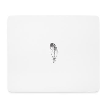 Petite plume grise dessinée à la main (pigeon) - Tapis de souris (format paysage) - blanc - Devant