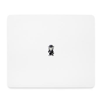 Tigre blanc mignon portant un costume noir et un chapeau - Tapis de souris (format paysage) - blanc - Devant