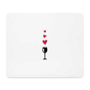 wine glass heart love symbol - Mouse Pad (horizontal) - white - Front