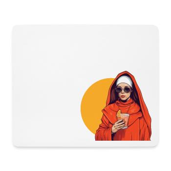 Nun with Aperoli Spritz /aperitif & sunglasses - Mouse Pad (horizontal) - white - Front