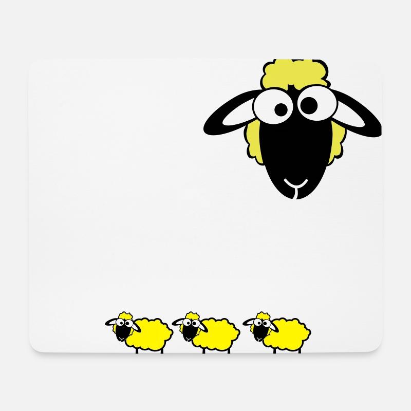 sheep color - Mousepad (Querformat) - Weiß