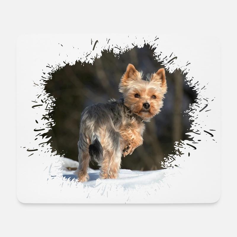 Yorkshire Terrier - Mousepad (Querformat) - Weiß