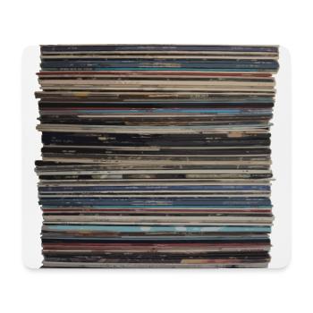 Pile d’enregistrements - Tapis de souris (format paysage) - blanc - Devant