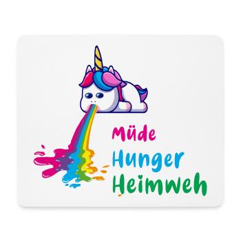 kotzendes Einhorn, unicorn,müde, hunger, einhorn - Mousepad (Querformat) - Weiß - Vorne