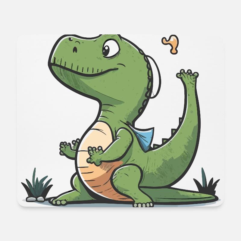 Flexibler T-Rex - Mousepad (Querformat) - Weiß