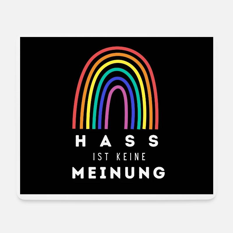 Regenbogen Hass ist keine Meinung RBS 2 - Mousepad (Querformat) - Weiß