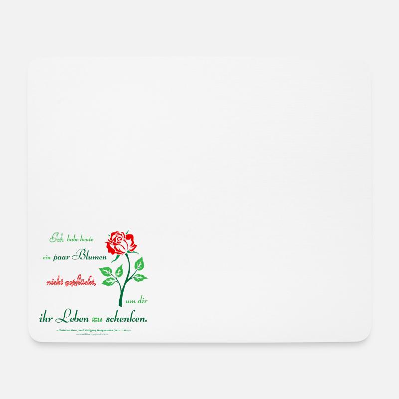 C. Morgenstern - ein paar Blumen nicht gepflückt - Mousepad (Querformat) - Weiß