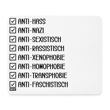 Unity & Respect: Für Gleichheit und gegen Hass - Mousepad (Querformat) - Weiß - Vorne
