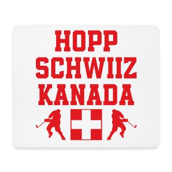 Hopp Schwiiz Kanada Eishockey Nationalmannschaft - Mousepad (Querformat) - Weiß - Vorne